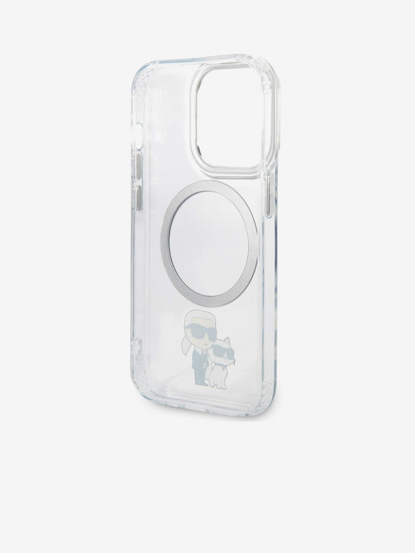 Karl Lagerfeld IML Karl and Choupette NFT MagSafe Back Cover per iPhone 15 Pro Transparent Karl Lagerfeld