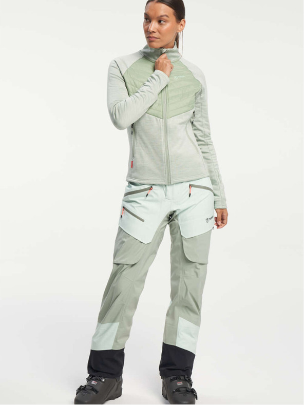 Tenson felpa con cappuccio funzionale da donna TENSON Touring Midlayer W verde chiaro
