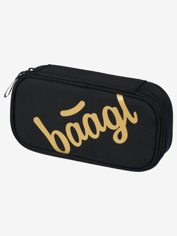 BAAGL  Set scuola nero - zaino, astuccio e borsa Baagl Skate Gold