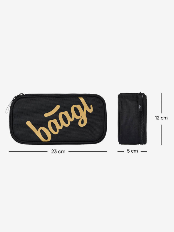 BAAGL  Set scuola nero - zaino, astuccio e borsa Baagl Skate Gold