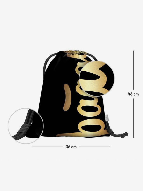 BAAGL  Set scuola nero - zaino, astuccio e borsa Baagl Skate Gold