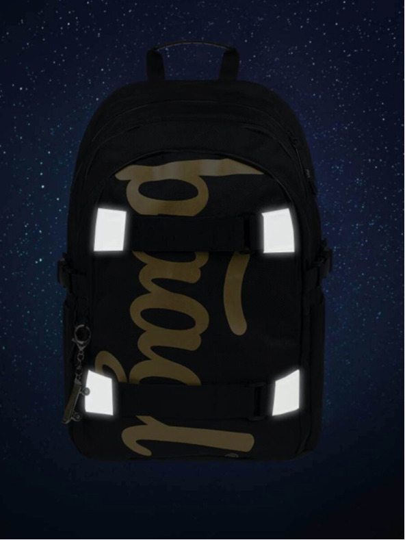 BAAGL  Set scuola nero - zaino, astuccio e borsa Baagl Skate Gold