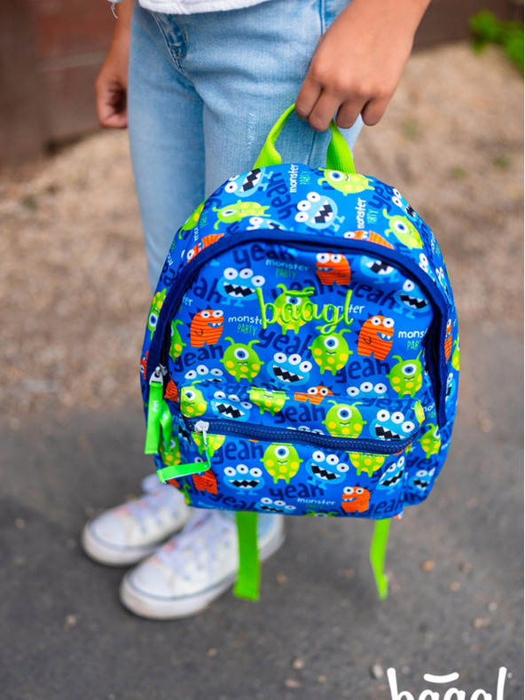 BAAGL  Zaino scuola dell'infanzia blu Baagl Monsters