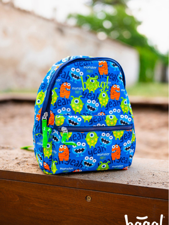 BAAGL  Zaino scuola dell'infanzia blu Baagl Monsters