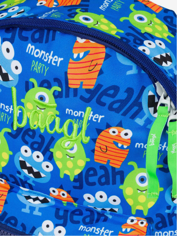 BAAGL  Zaino scuola dell'infanzia blu Baagl Monsters