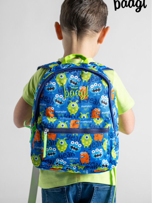 BAAGL  Zaino scuola dell'infanzia blu Baagl Monsters
