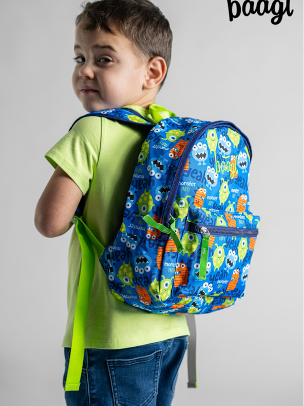 BAAGL  Zaino scuola dell'infanzia blu Baagl Monsters