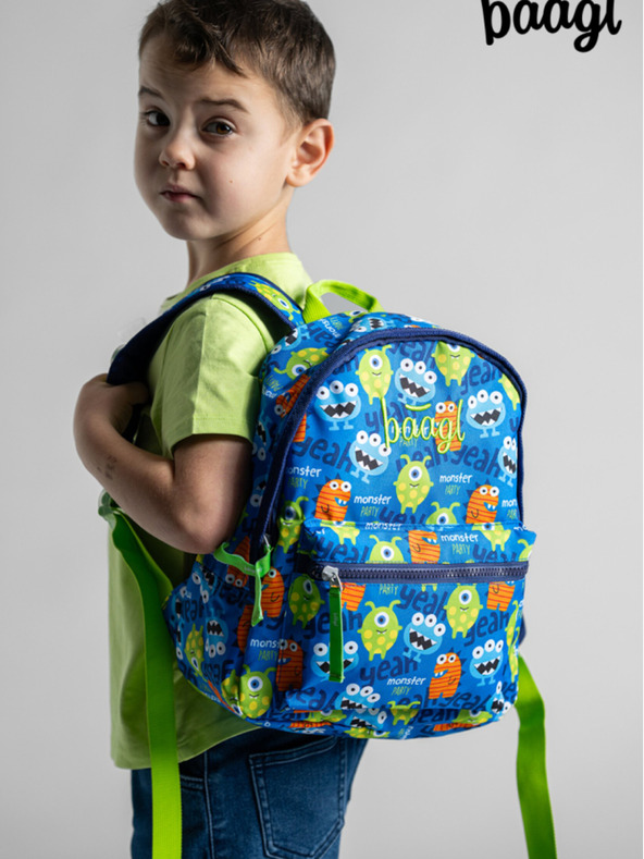 BAAGL  Zaino scuola dell'infanzia blu Baagl Monsters