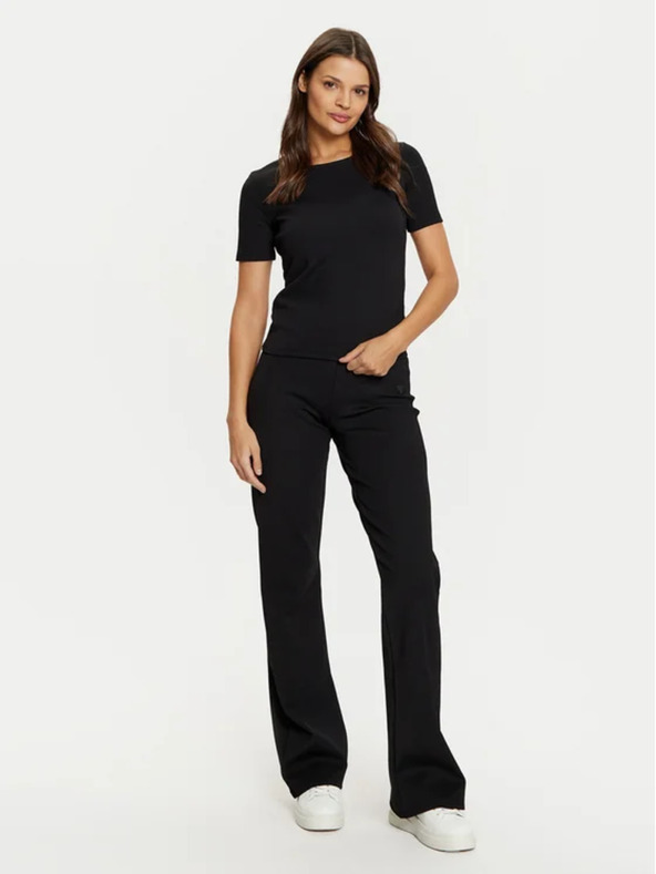 Guess Jeans T-shirt nero a costine kclh0 da donna Guess jeans