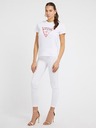 Guess Jeans T-shirt bianco con logo big triangle G011 da donna Guess jeans