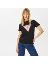 Guess Jeans T-shirt nero da donna con big triangle logo Guess jeans