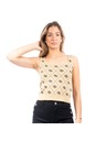 Guess Jeans Top beige da donna con stampa integrale 4G Guess jeans