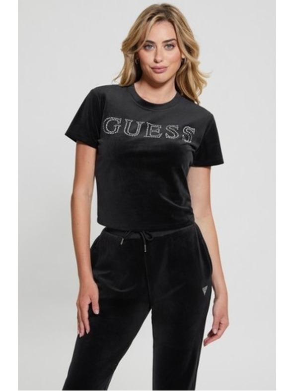 Guess Jeans T-shirt nero Velvet logo Guess jeans