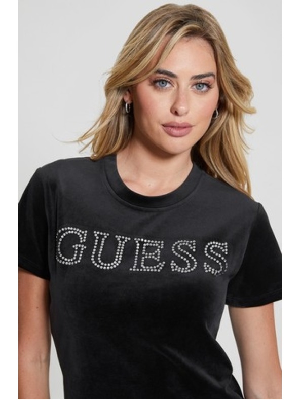 Guess Jeans T-shirt nero Velvet logo Guess jeans