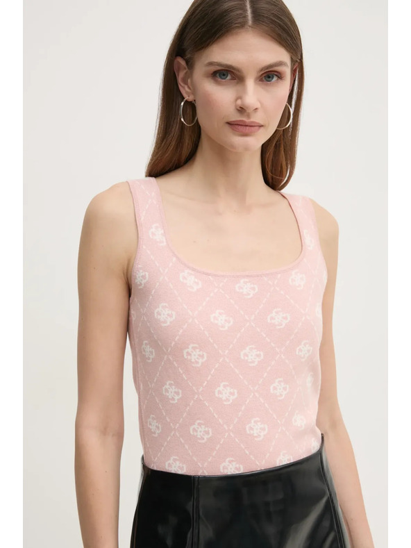 Guess Jeans Top rosa da donna con stampa integrale 4G Guess jeans
