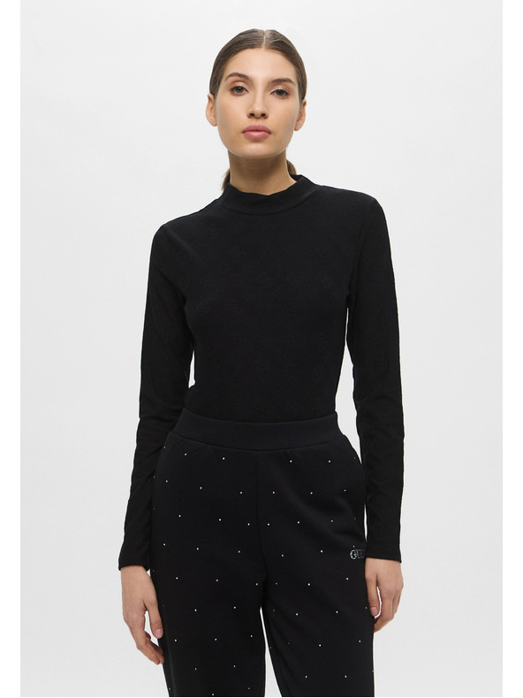 Guess Jeans T-shirt nero da donna a maniche lunghe Hess Guess jeans