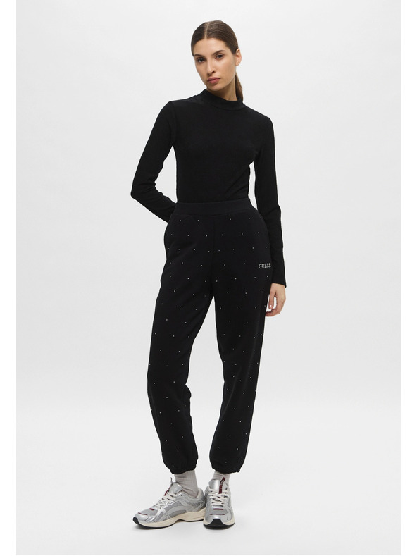 Guess Jeans T-shirt nero da donna a maniche lunghe Hess Guess jeans