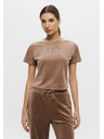 Guess Jeans T-shirt marrone Velvet logo Guess jeans