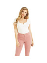 Guess Jeans T-shirt bianca da donna con bottoni Guess jeans