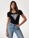 Guess Jeans T-shirt nero da donna con stampa floreale Guess jeans