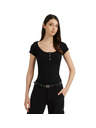 Guess Jeans T-shirt nero da donna con bottoni Guess jeans