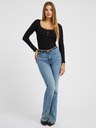 Guess Jeans T-shirt nero da donna a maniche lunghe con bottoni Guess jeans