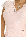 numoco Abito rosa chiaro da donna a manica corta in pizzo con scollatura Numoco