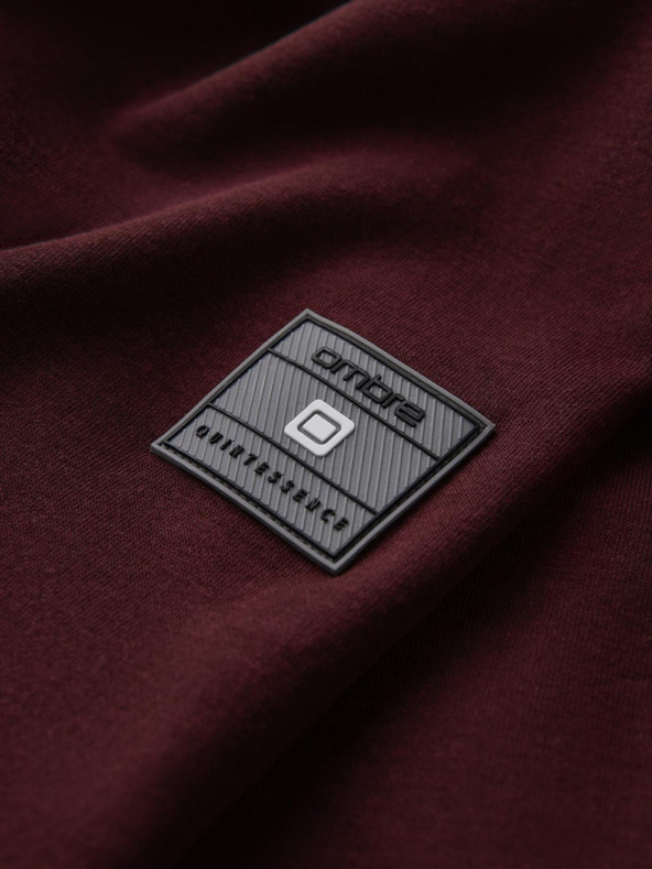 Ombre Clothing Felpa da uomo in maglia strutturata con colletto - grafite melange V1 OM-SSNZ-0149 Ombre Clothing