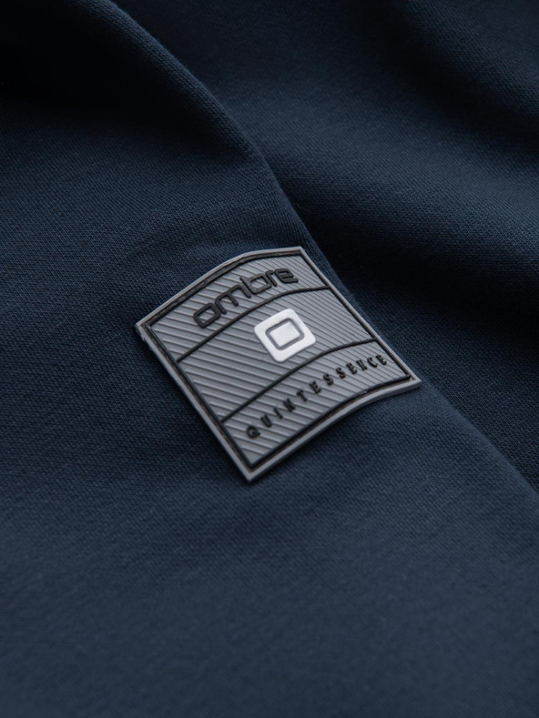 Ombre Clothing Felpa da uomo in maglia strutturata con colletto - grafite melange V1 OM-SSNZ-0149 Ombre Clothing