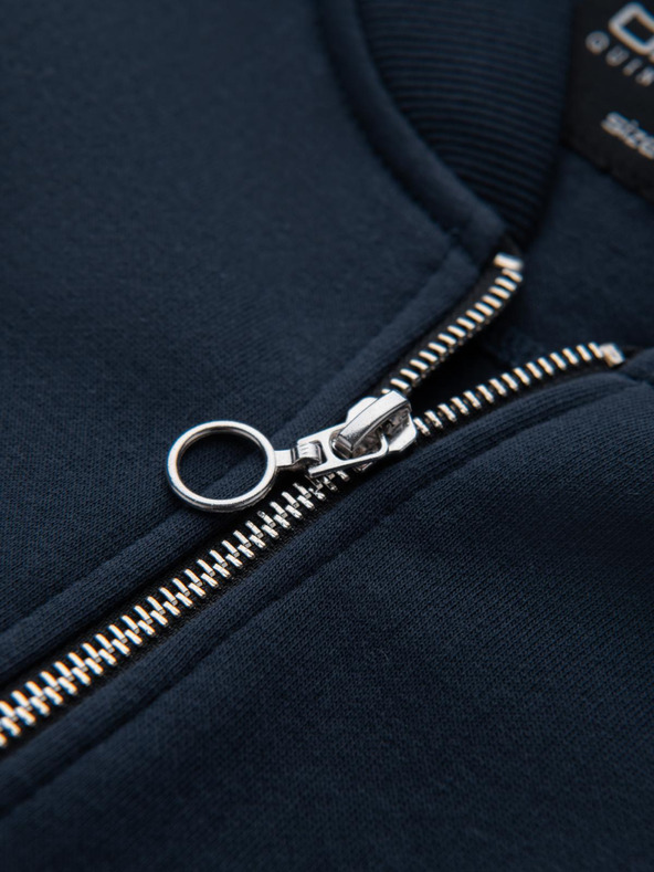 Ombre Clothing Felpa da uomo in maglia strutturata con colletto - grafite melange V1 OM-SSNZ-0149 Ombre Clothing