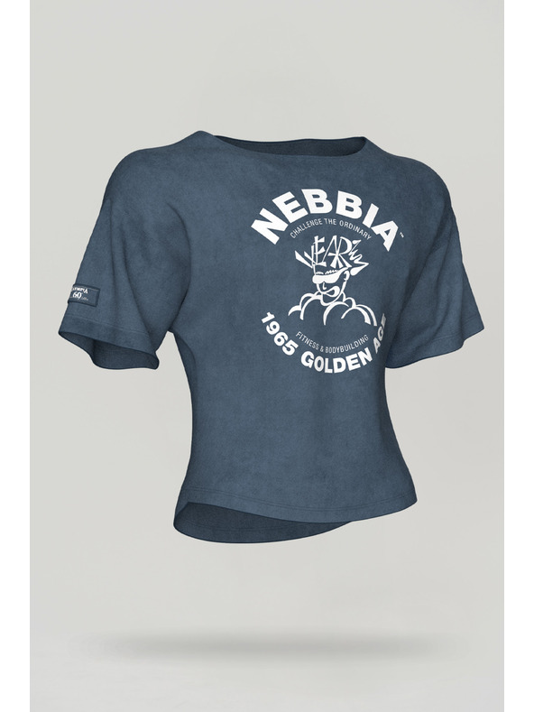 Nebbia Top in cotone lavato GOLDEN AGE 788 M, blu