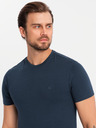 Ombre Clothing T-shirt uomo in cotone tricolore - bianco e blu navy V3 OM-TSCT-0174 Ombre Clothing