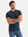Ombre Clothing T-shirt uomo in cotone tricolore - bianco e blu navy V3 OM-TSCT-0174 Ombre Clothing
