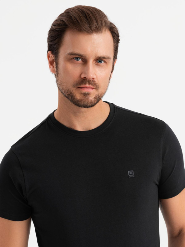 Ombre Clothing T-shirt uomo in cotone tricolore - bianco e blu navy V3 OM-TSCT-0174 Ombre Clothing