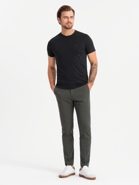 Ombre Clothing T-shirt uomo in cotone tricolore - bianco e blu navy V3 OM-TSCT-0174 Ombre Clothing