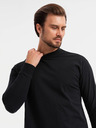 Ombre Clothing T-shirt LOOSE FIT da uomo in cotone a manica lunga - nero V1 OM-LSBC-0129 Ombre Clothing