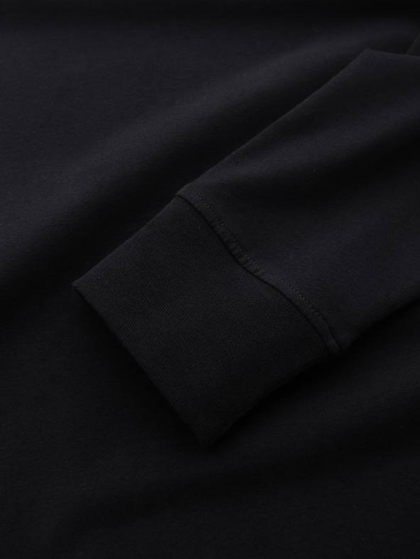 Ombre Clothing T-shirt LOOSE FIT da uomo in cotone a manica lunga - nero V1 OM-LSBC-0129 Ombre Clothing