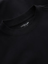 Ombre Clothing T-shirt LOOSE FIT da uomo in cotone a manica lunga - nero V1 OM-LSBC-0129 Ombre Clothing