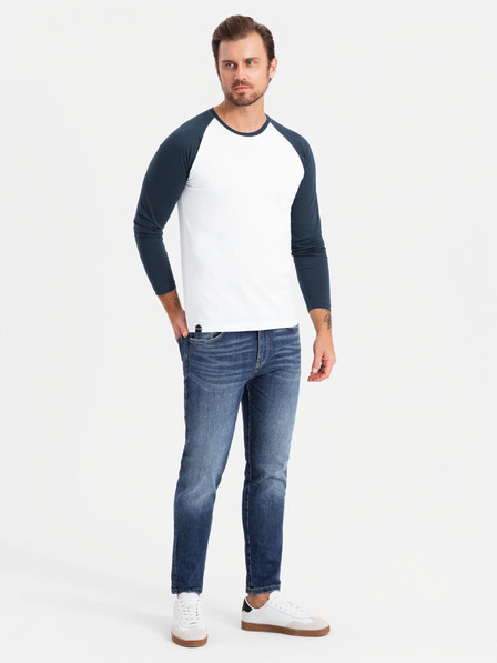 Ombre Clothing Maglietta a maniche lunghe stampata da uomo - Nero V1 OM-LSPT-0119 Ombre Clothing