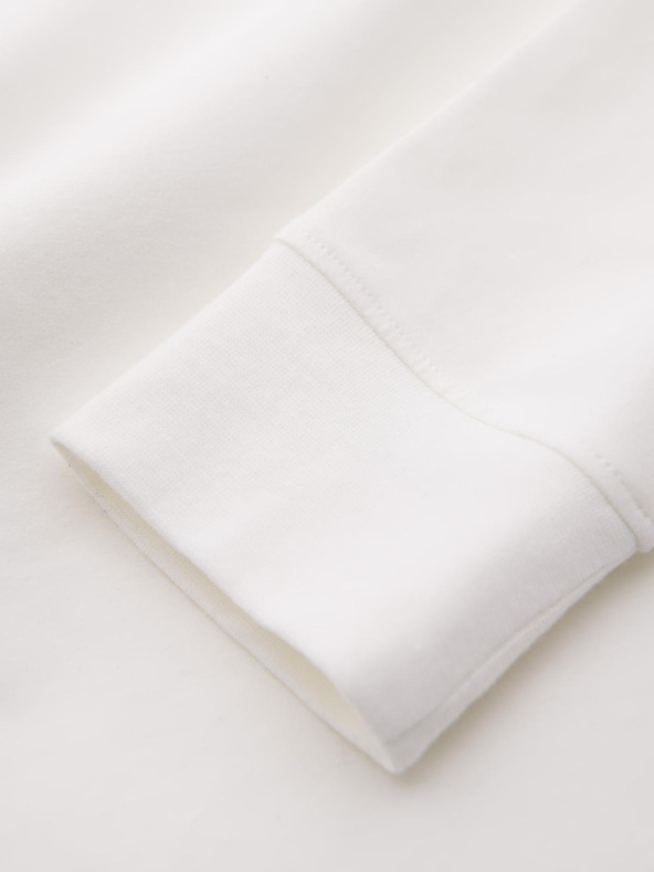 Ombre Clothing Maglietta LOOSE FIT da uomo in cotone a manica lunga e scollo rotondo - crema V2 OM-LSBC-0129 Ombre Clothing