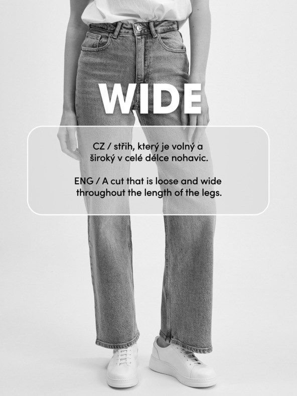 Desigual Jeans a gamba larga Desigual Flores blu chiaro da donna