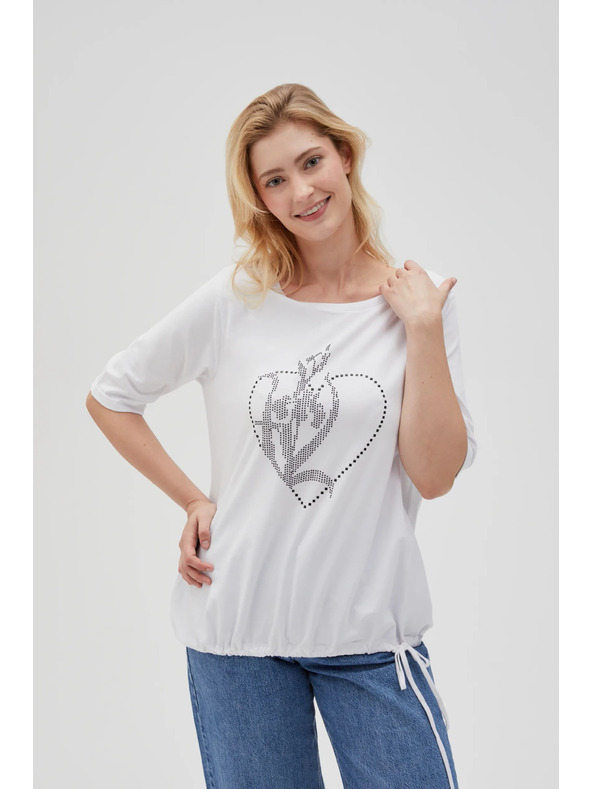 Moodo T-shirt bianca da donna Moodo