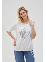 Moodo T-shirt bianca da donna Moodo