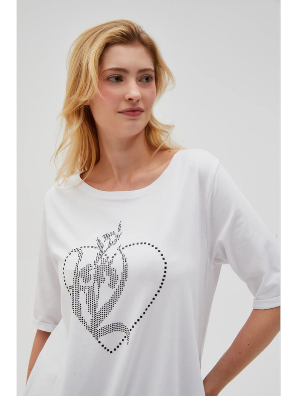 Moodo T-shirt bianca da donna Moodo