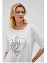 Moodo T-shirt bianca da donna Moodo