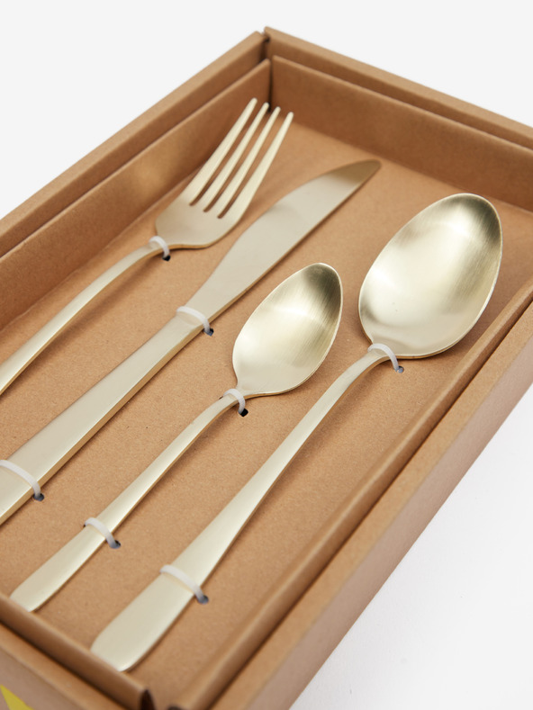 Kaemingk Set di posate in acciaio inox Kaemingk oro (16 pezzi)