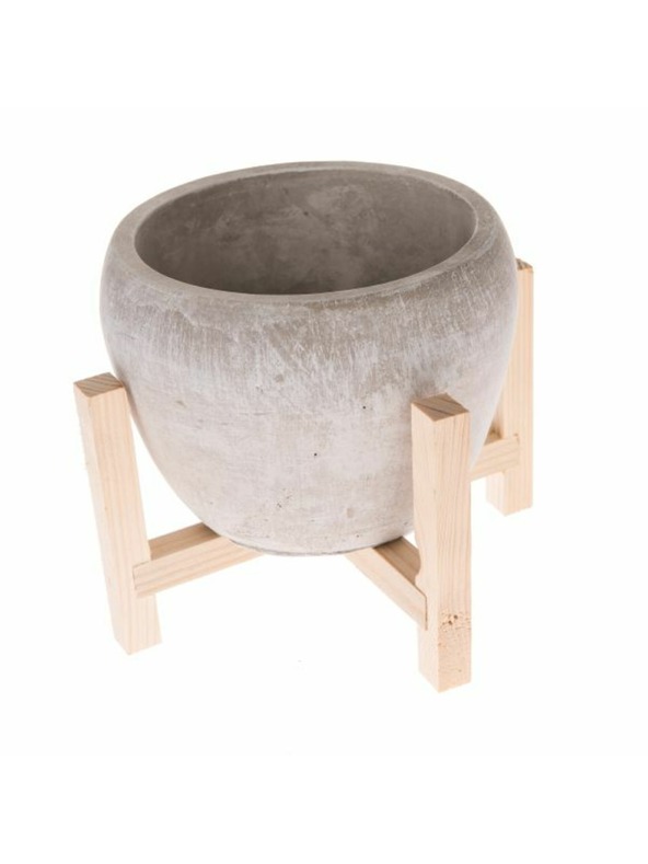 Casa de Engel Copertura per vaso in cemento con supporto in legno, 0/12