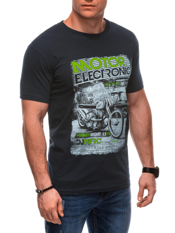 Edoti Maglietta da uomo con stampa 1982S - blu scuro OTHER