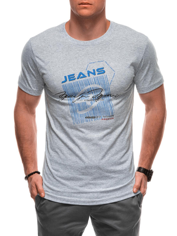 Edoti Maglietta da uomo con stampa S2033 - bianca OTHER