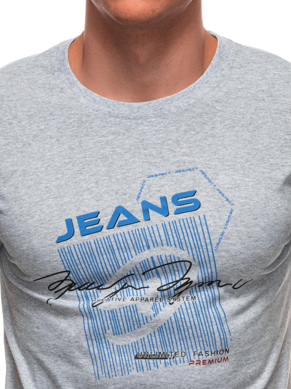 Edoti Maglietta da uomo con stampa S2033 - bianca OTHER